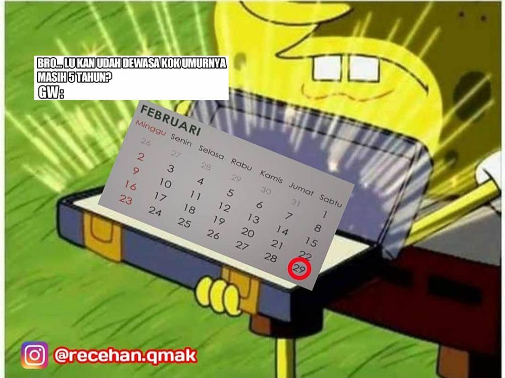 7 Meme Tahun Kabisat, Dilema Ultah 4 Tahun Sekali sampai Gaji Diundur