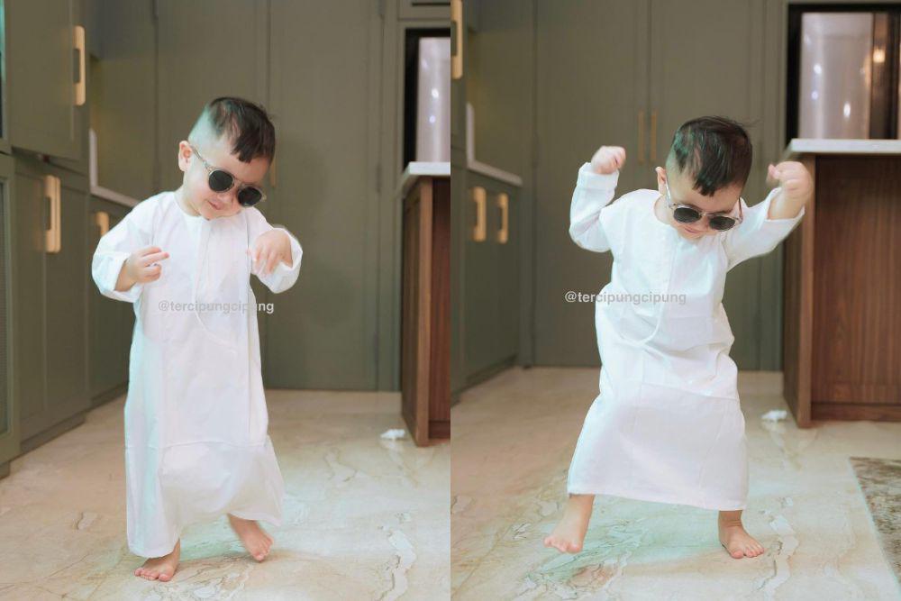 7 Potret Cipung Joget Pakai Gamis dan Kacamata Hitam, Sambut Ramadan?