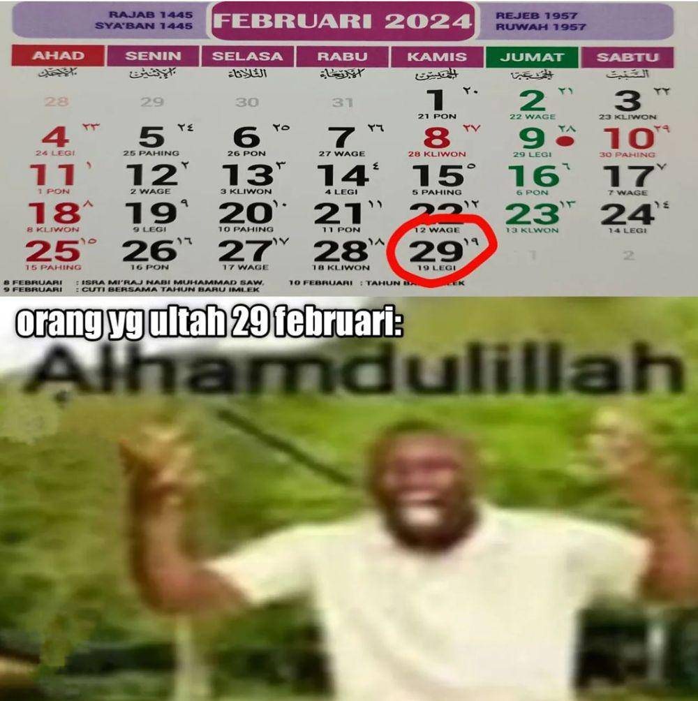 meme tahun kabisat (instagram.com/ngakakkocak)