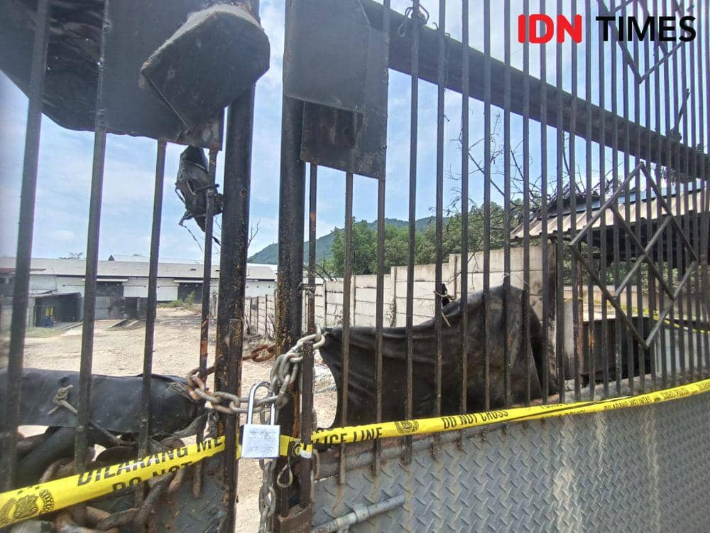 Penampakan pascakebakaran di gudang penimbunan BBM jenis solar di Kota Bandar Lampung. (IDN Times/Tama Yudha Wiguna).