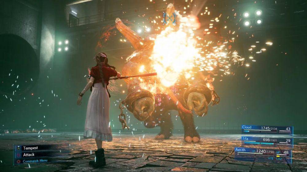 cuplikan gameplay Aerith dalam Final Fantasy VII Remake (dok. Square Enix/Final Fantasy VII Remake)