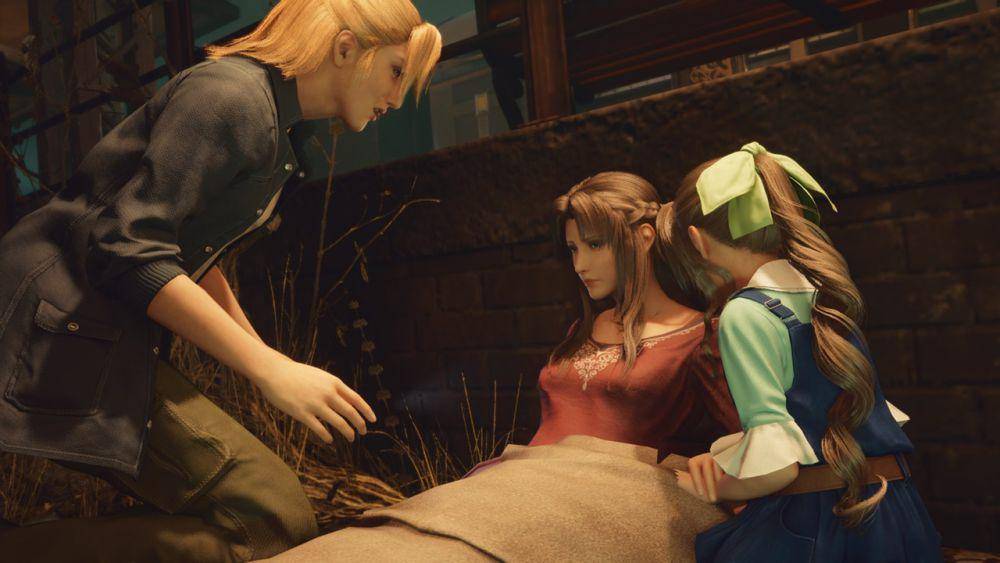 Elmyra menemukan Ifalna dan Aerith di stasiun. (dok. Square Enix/Final Fantasy VII Remake)