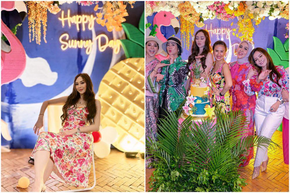 9 Potret Ulang Tahun Ke-37 Tahun Aura Kasih, Bertema Tropical!