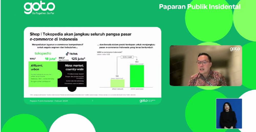 Direktur Utama GOTO, Patrick Walujo. (Dok/Screenshot)