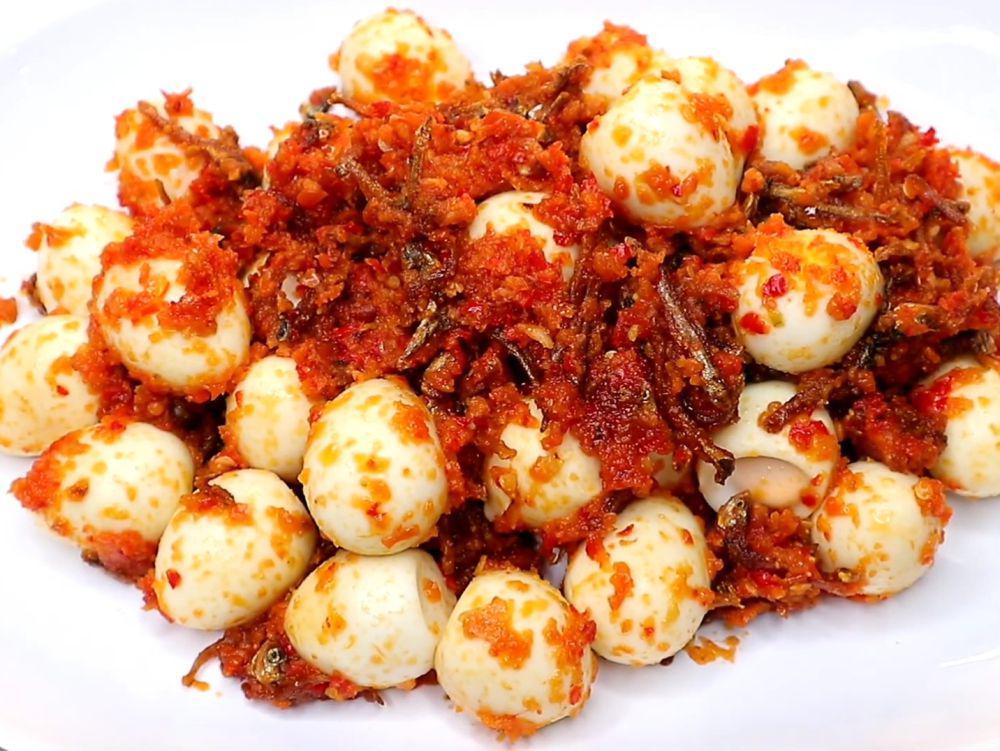 Resep Telur Puyuh Teri Balado, Gampang dan Enak Banget!