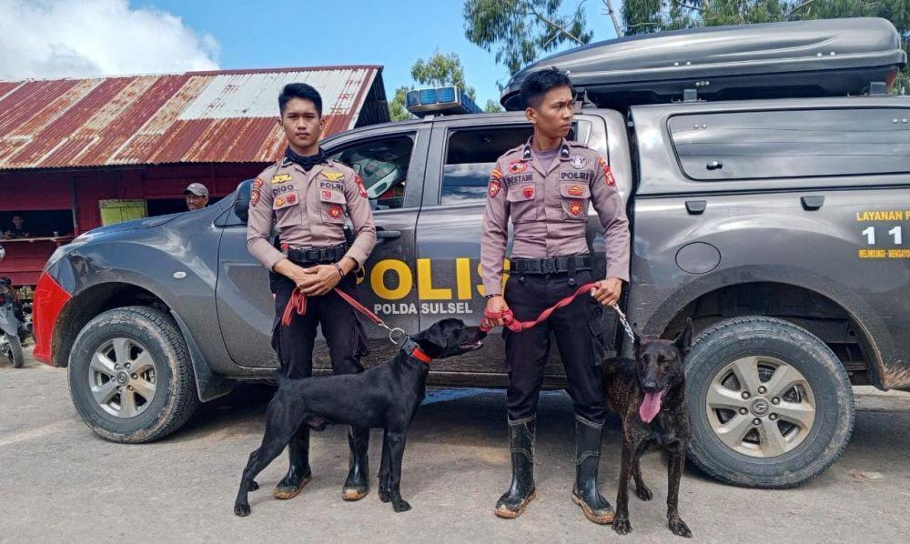 Anjing Pelacak Bantu Cari Korban Tertimbun Tanah Longsor di Luwu