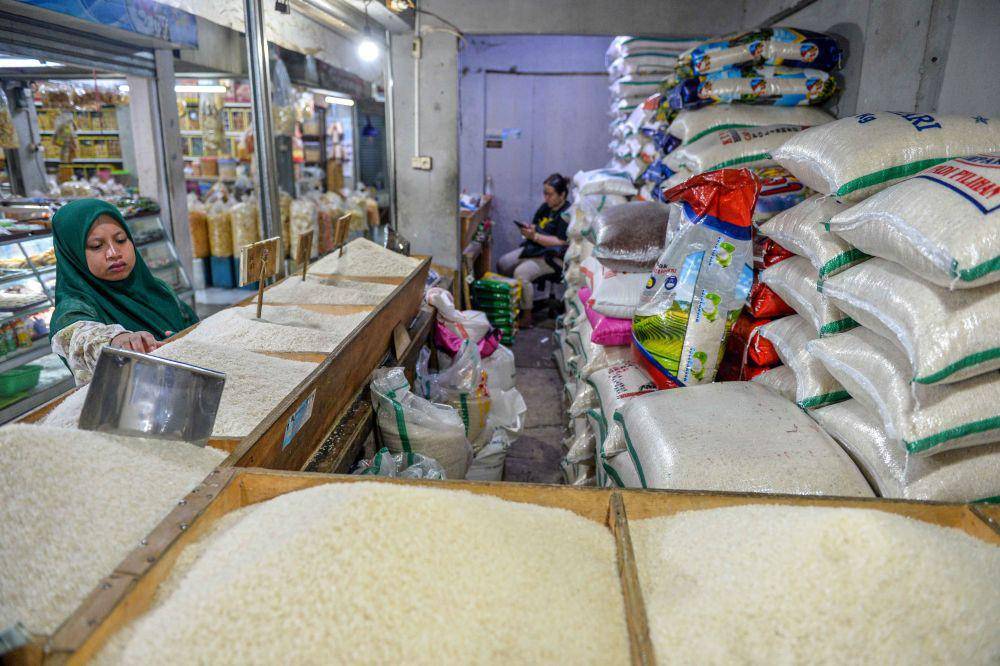 ilustrasi penjual beras di pasar (ANTARA FOTO/Raisan Al Farisi)