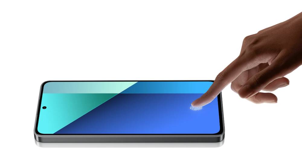 ilustrasi Xiaomi Redmi Note 13 4G dengan pemindai sidik jari di bawah layar (mi.co.id)