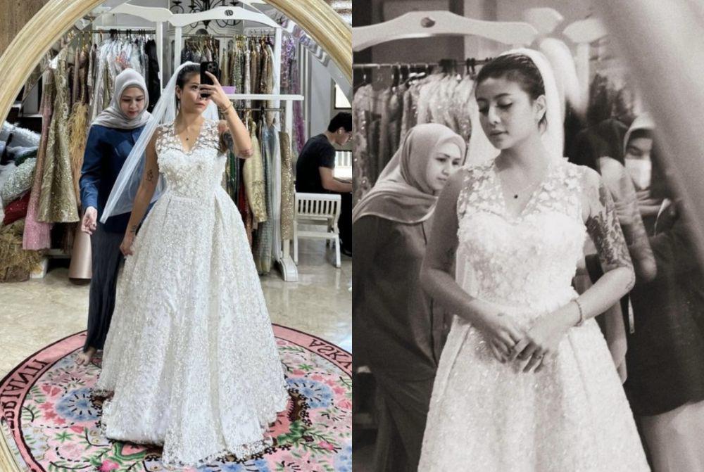 7 Potret Awkarin Fitting Baju Pengantin Usai Go Publik Sama Pacar Bule