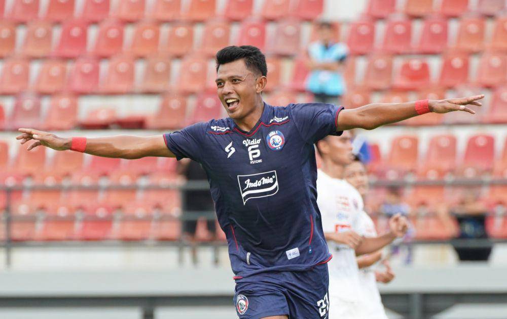 Dedik Setiawan saat merayakan gol ke gawang Persija Jakarta. (Dok. Media Officer Arema FC)
