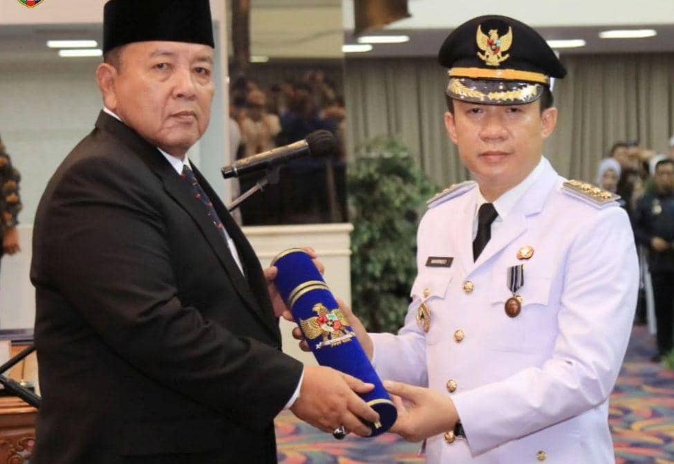 Kepala Badan Pengelola Keuangan dan Aset Daerah Provinsi Lampung, Marindo Kurniawan sebagai Penjabat (Pj) Bupati Pringsewu. (DOK. Pemprov Lampung).