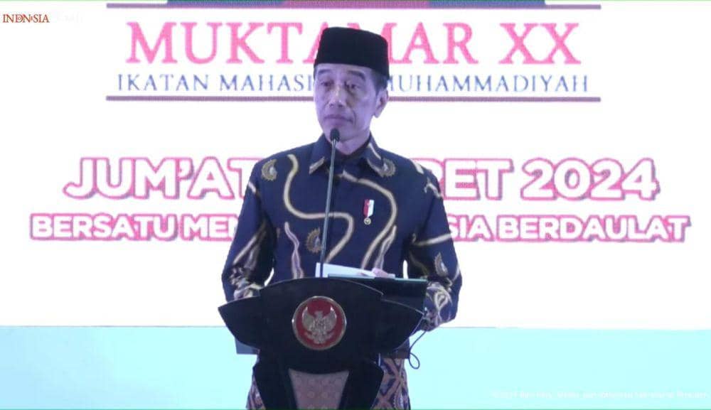Presiden Jokowi hadir di Muktamar XX Ikatan Mahasiswa Muhammadiyah (Youtube.com/Sekretariat Presiden)
