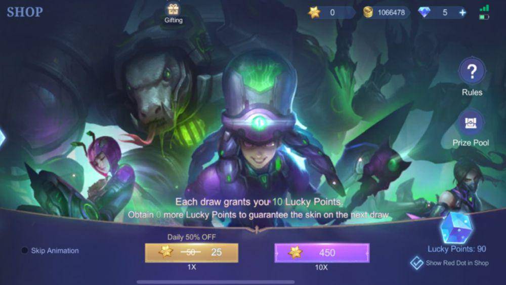Tampilan Lucky Points yang sudah mencapai maksimal. (dok. Moonton/Mobile Legends)