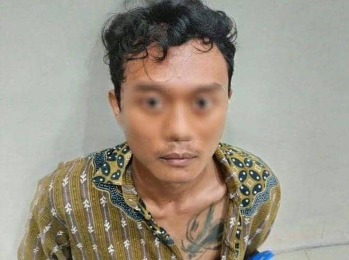 Tampang tersangka Andre Armanda. (Dok. Polres Mesuji).