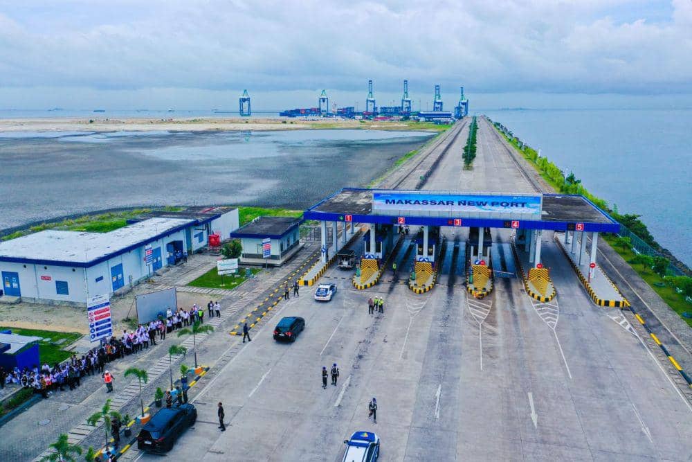Tampak udara gerbang pelabuhan Makassar New Port. (Dok. PLN UID Sulselrabar)