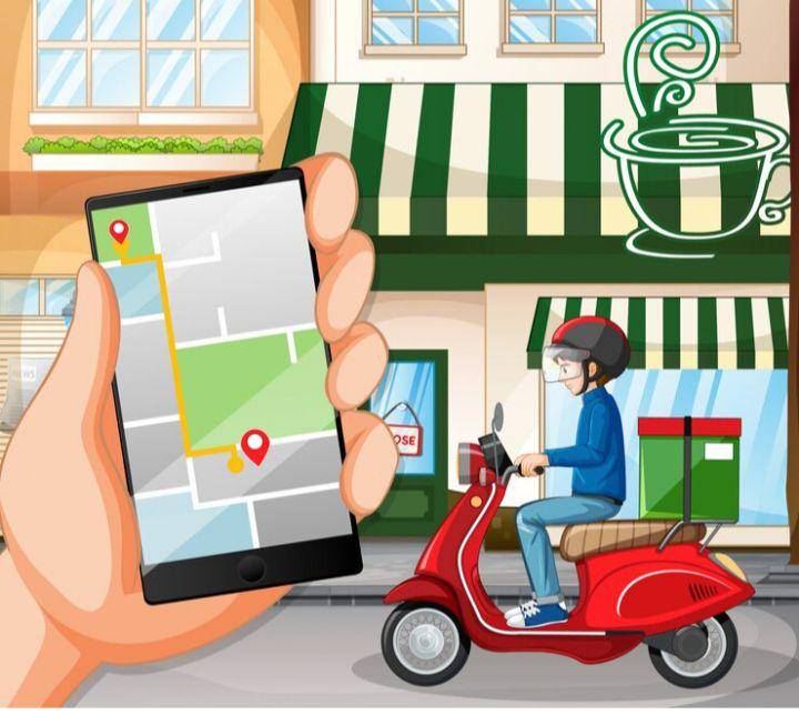 ilustrasi lokasi penjemputan/pengiriman barang (freepik.com/brgfx)