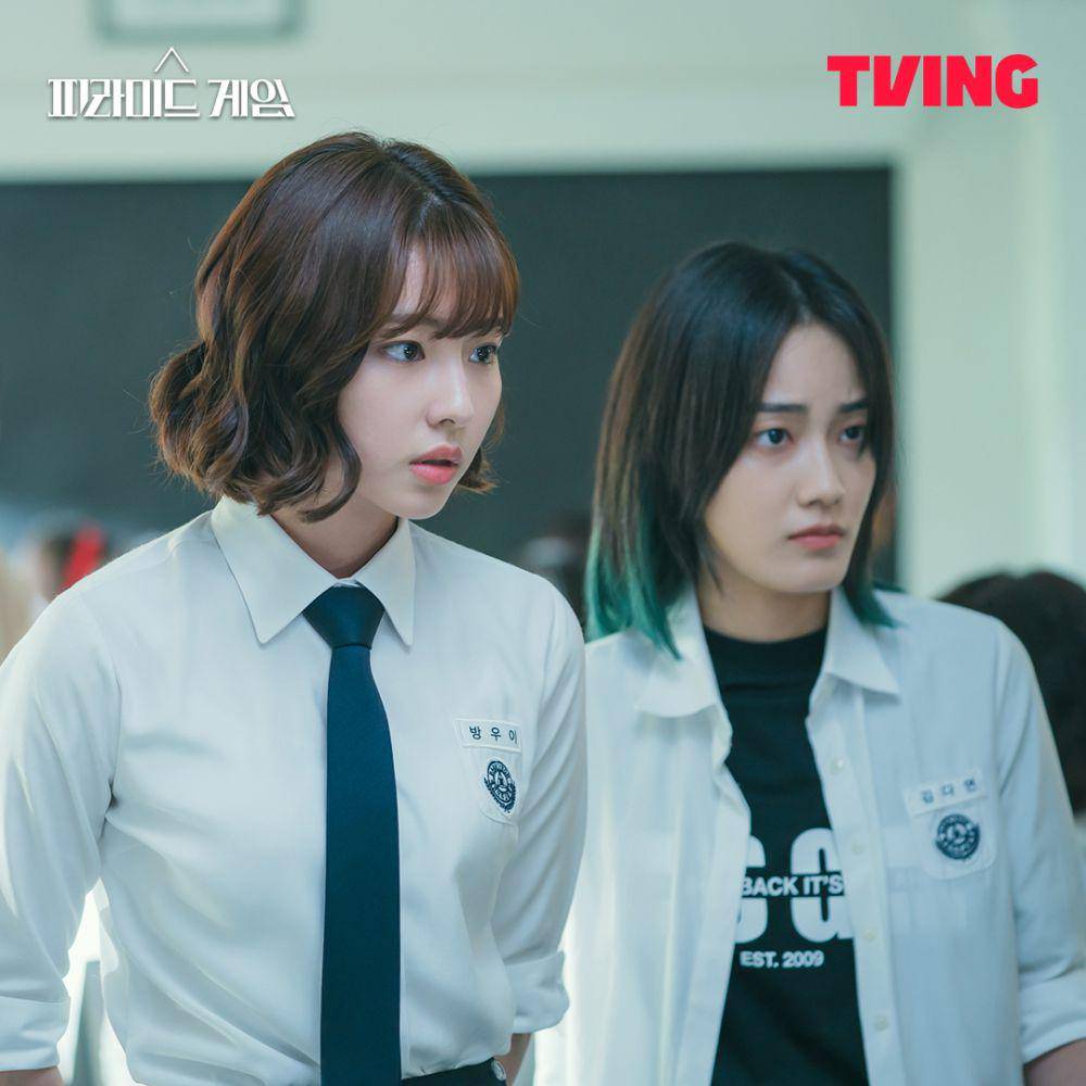 Ha Yul Ri dan Hwang Hyun Jung di Pyramid Game (twitter.com/tvingdotcom)