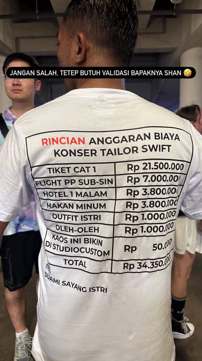 viral suami nonton konser Taylor Swift demi nyenengin istri (instagram.com/ulfamerdeka)