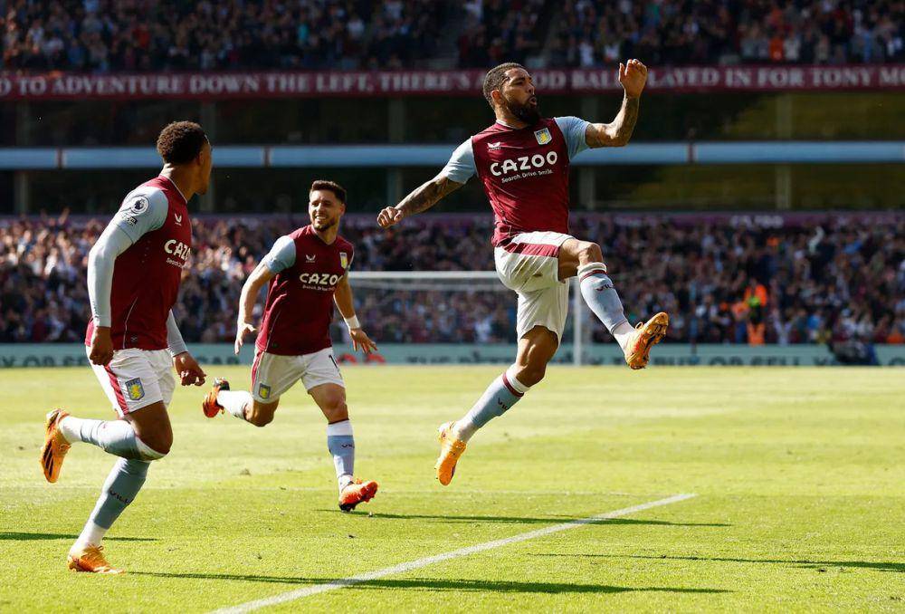 Selebrasi para pemain Aston Villa usai mencetak gol ke gawang Tottenham Hotspur di Premier League 2022/2023. (premierleague.com)