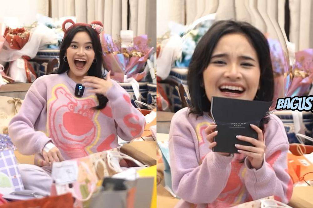 Potret Ashel eks JKT48 unboxing gift graduation (Youtube.com/Adzana Ashel)