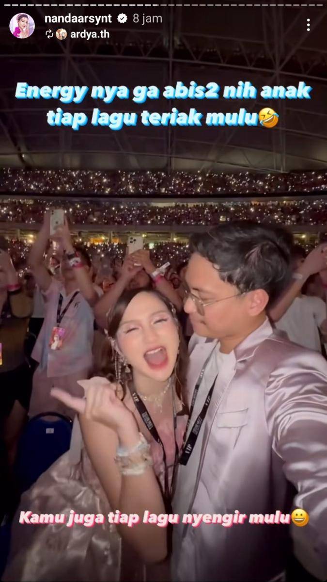 potret Nanda Arsyinta nonton konser Taylor Swift (instagram.com/nandaarsynt)