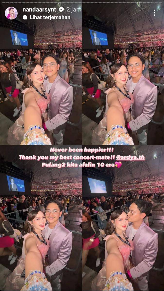potret Nanda Arsyinta nonton konser Taylor Swift (instagram.com/nandaarsynt)