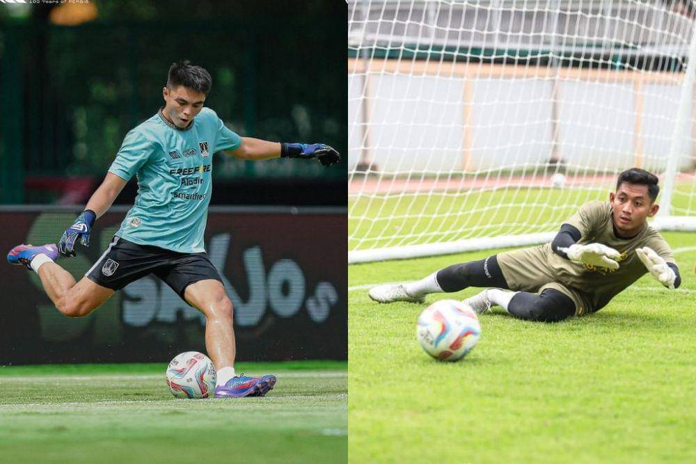 Kiper Persis Solo, Gianluca Pandeynuwu - Kiper PSM Makassar, Reza Arya Pratama (Kolase Berbagai Sumber)
