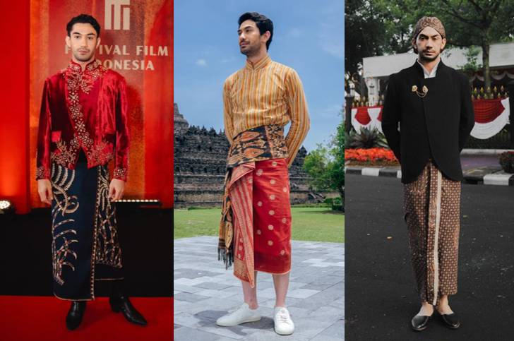 gaya Reza Rahadian dengan busana etnik (instagram.com/hagaipakan | instagram.com/officialpilarez)