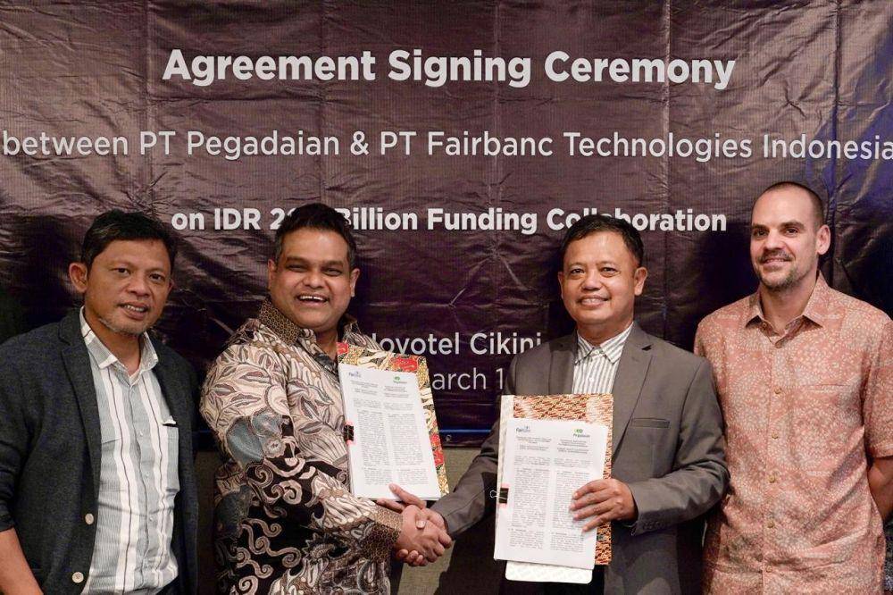 PT Pegadaian menjalin kerja sama dengan PT Fairbanc Technologies Indonesia. (Dok. Pegadaian)