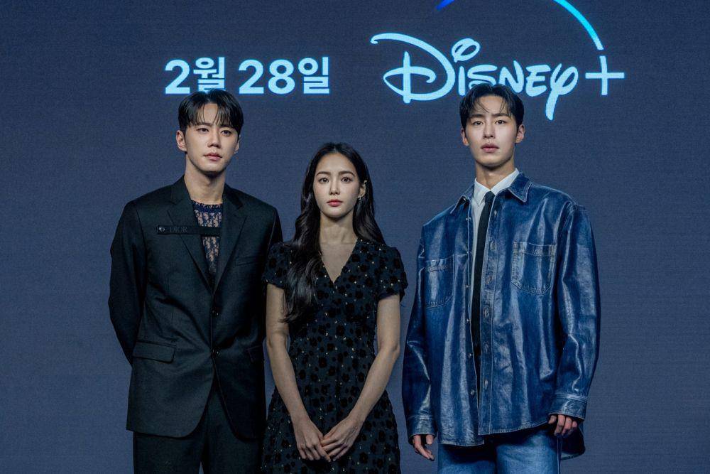 Lee Jun Young, Hong Suzu, Lee Jae Wook di konferensi pers The Impossible Heir (dok. Disney+ Hotstar/The Impossible Heir)