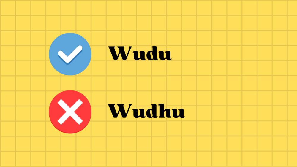 penulisan kata wudhu yang tepat (dok.pribadi/ Nurul Azizah)