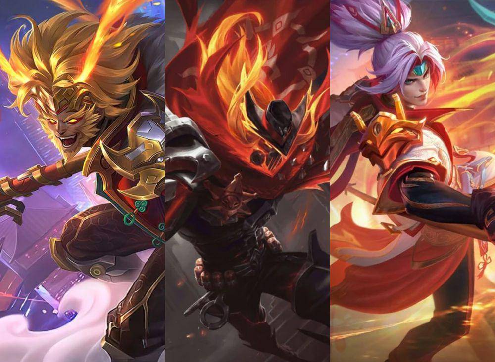 tampilan skin Sun, Aldous dan Zilong (dok. Moonton/Mobile Legends)