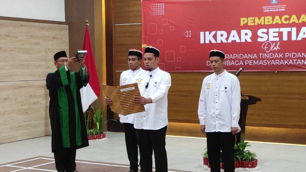 Tiga Napiter di Lapas Kediri Nyatakan Ikrar Setia NKRI