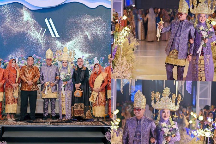 7 Dekorasi Resepsi Pernikahan Andika Kangen Band, Serba Ungu!