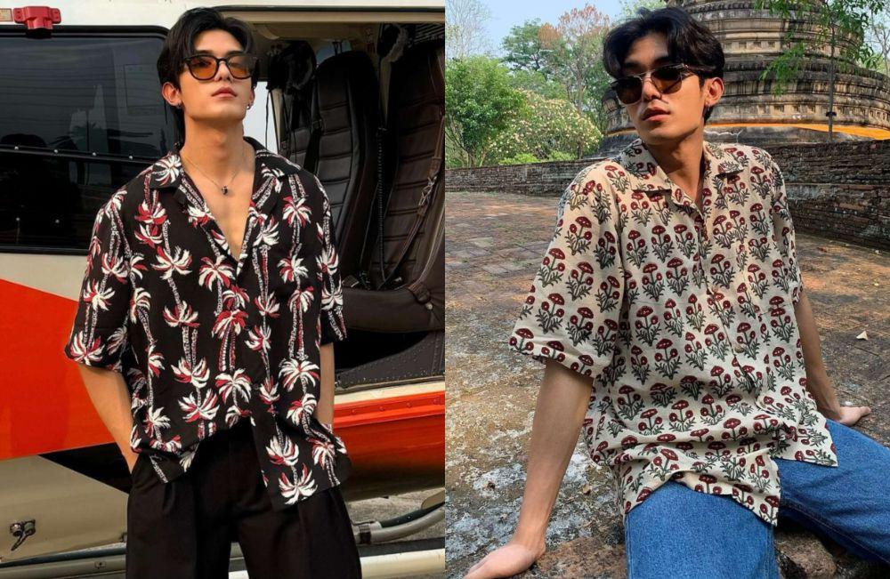 9 Mix and Match Kemeja Motif ala Net Siraphop, Tampil Atraktif!