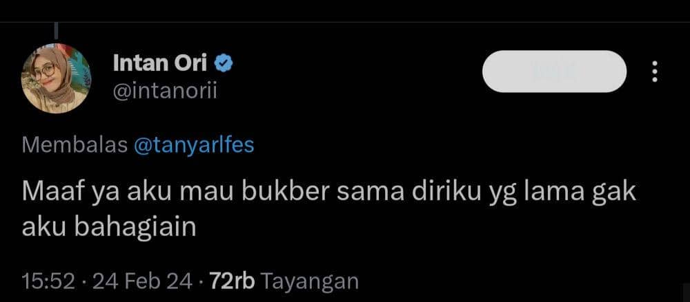 alasan lucu nolak ajakan bukber (x.com/intanorii)