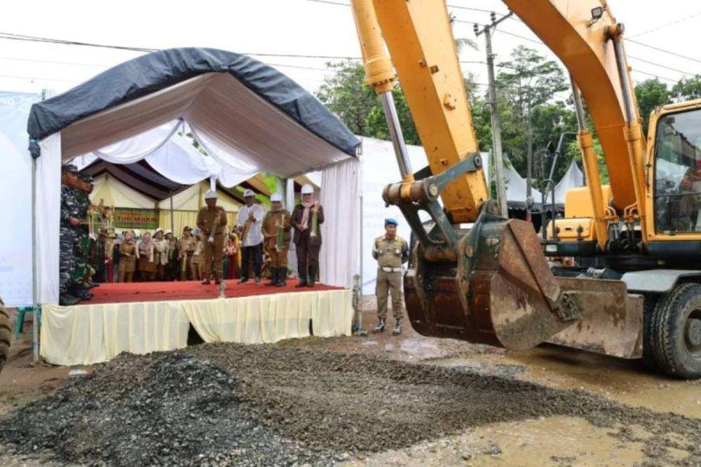 Proyek pembangunan ruas Jalan Jalan Sumur -Taman Jaya di Banten (Antara/Mulyana)