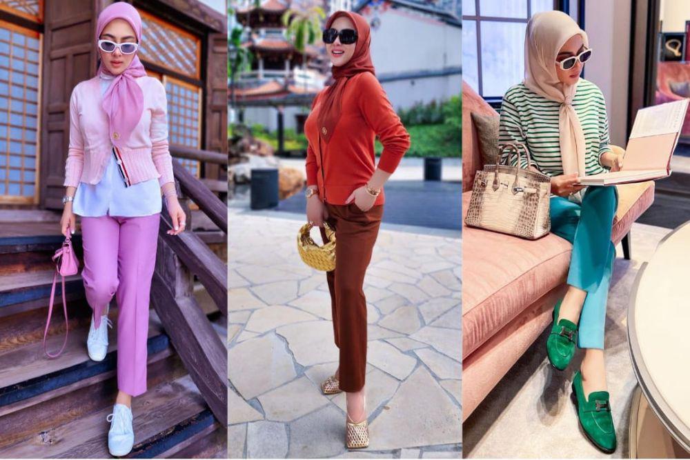 9 OOTD ala Syahrini yang Colorful, dari Soft sampai Ngejreng!