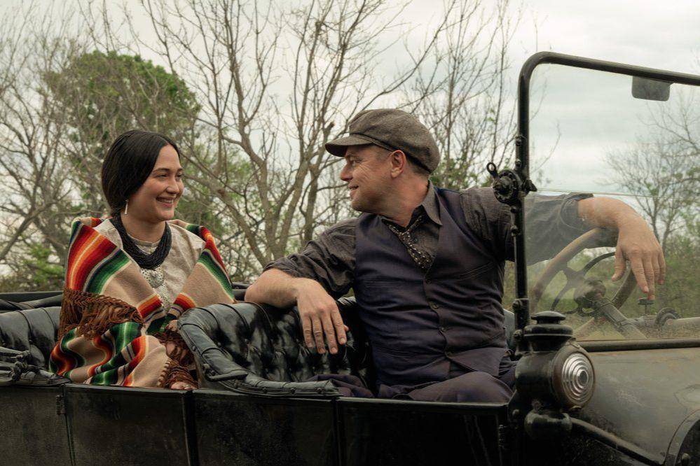 Lily Gladstone dan Leonardo DiCaprio dalam film Killers of the Flower Moon (dok. Paramount Pictures/Killers of the Flower Moon)
