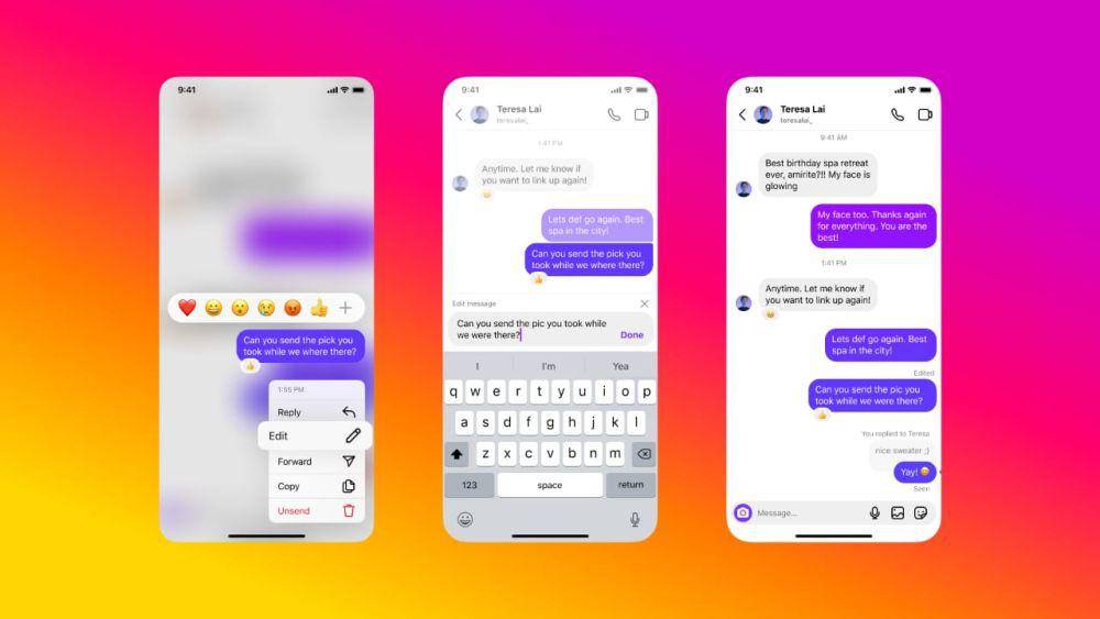Fitur edit pesan di DM Instagram (dok. Meta)