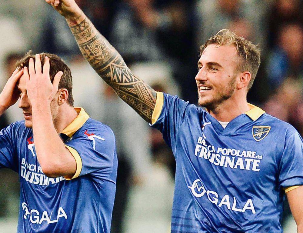 Pemain Frosinone saat merayakan kemenangan. (instagram.com/frosinonecalcio)