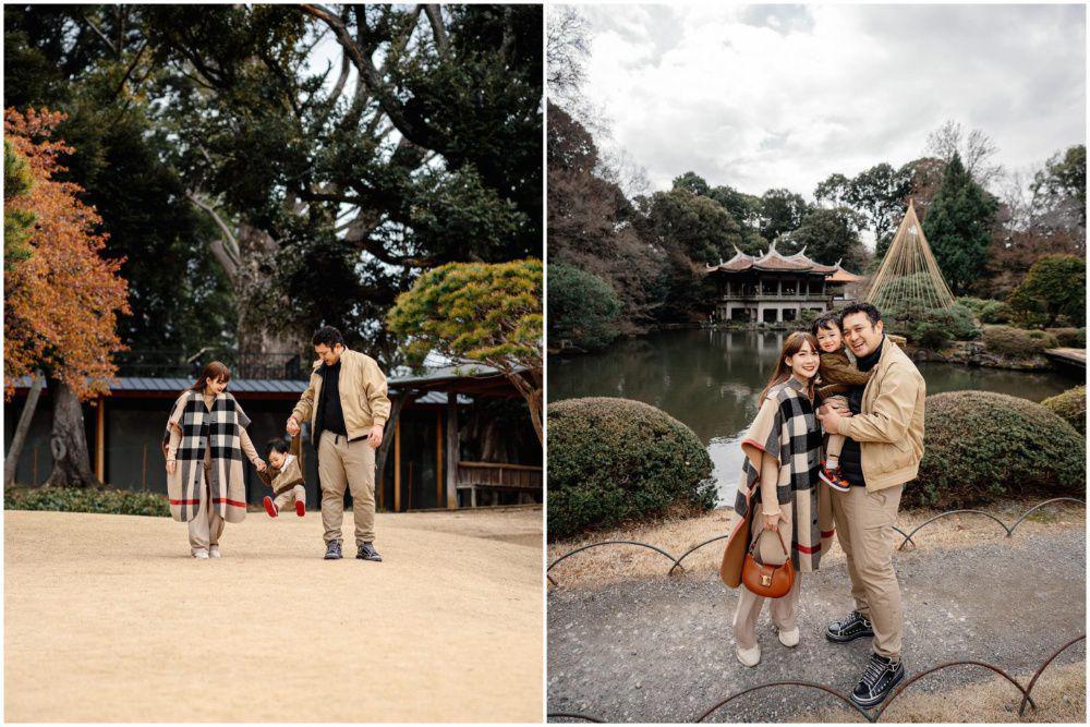 10 Photoshoot Keluarga Gilang Dirga dengan Outfit Cokelat di Shinjuku
