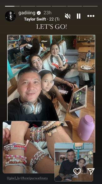 potret Gading Marten dan Gisella Anastasia temani Gempi nonton konser Taylor Swift di Singapura (instagram.com/gadiiing)