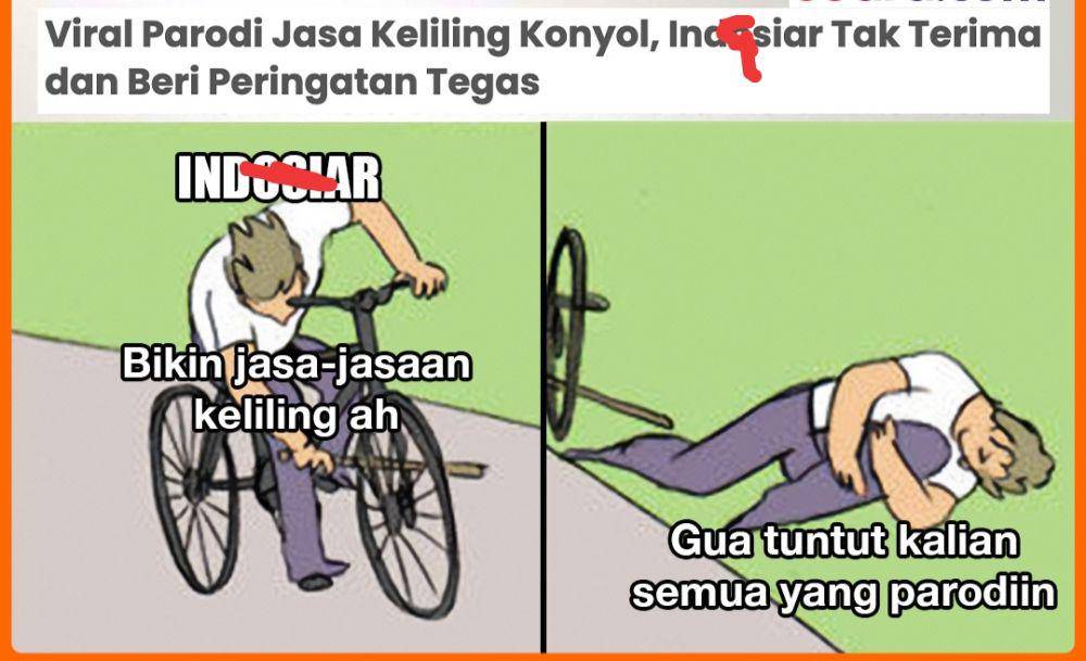 meme jatuh dari sepeda (instagram.com/mrci.id)