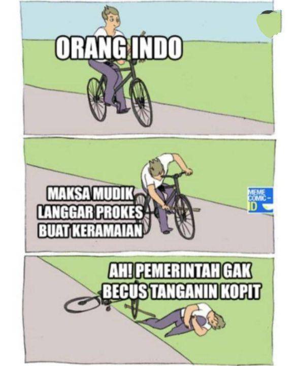 meme jatuh dari sepeda (instagram.com/memecomic.id)