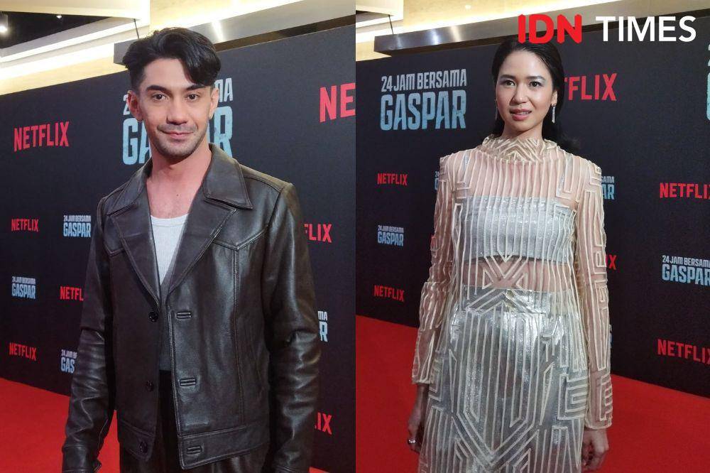 Reza Rahadian dan Laura Basuki di red carpet 24 Jam Bersama Gaspar (IDN Times/Juan Dwi)