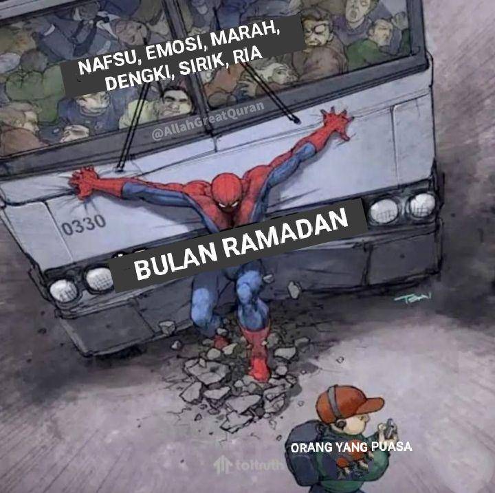 meme Spider-Man menahan laju kendaraan (dok. pribadi/Iip Afifullah )