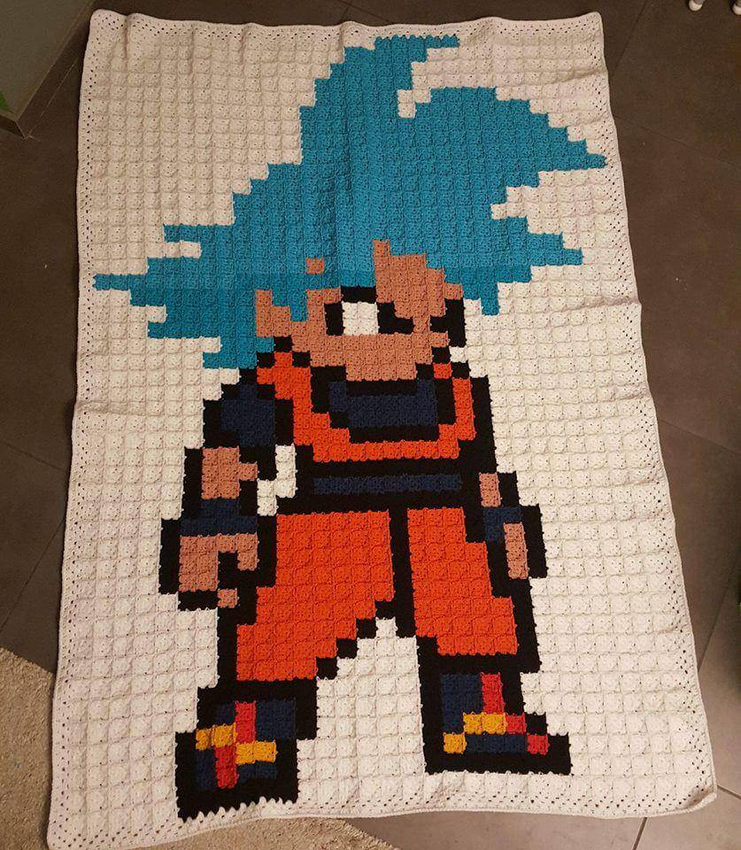 potret rajutan tangan bertema Goku (reddit.com/user/dorien_vdl)