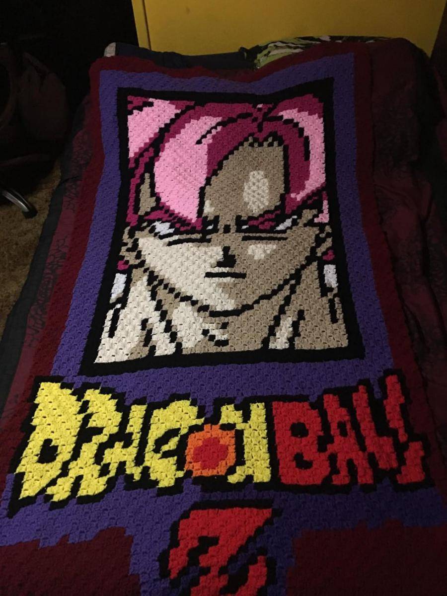 potret rajutan tangan bertema Goku (reddit.com/user/rockandiron)