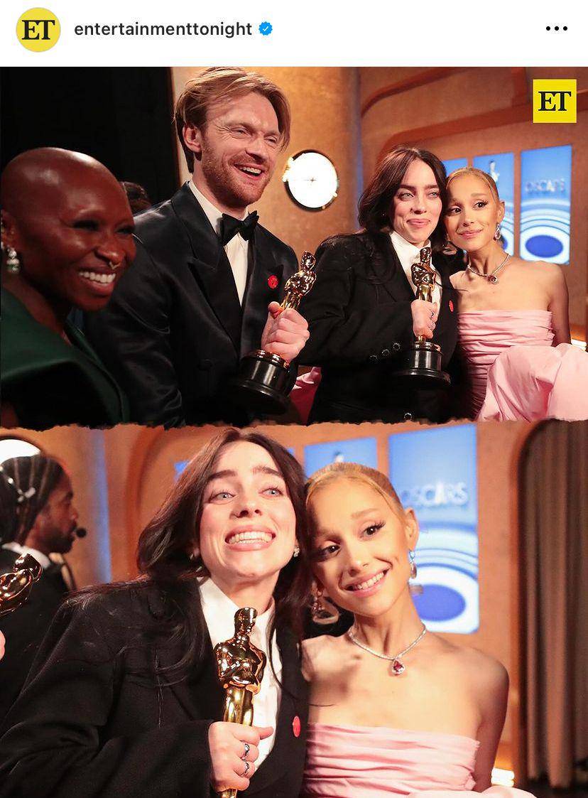 potret Ariana Grande eksis di oscar 2024 (via instagram.com/entertainmenttonight)